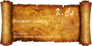 Kuzman Csaba névjegykártya